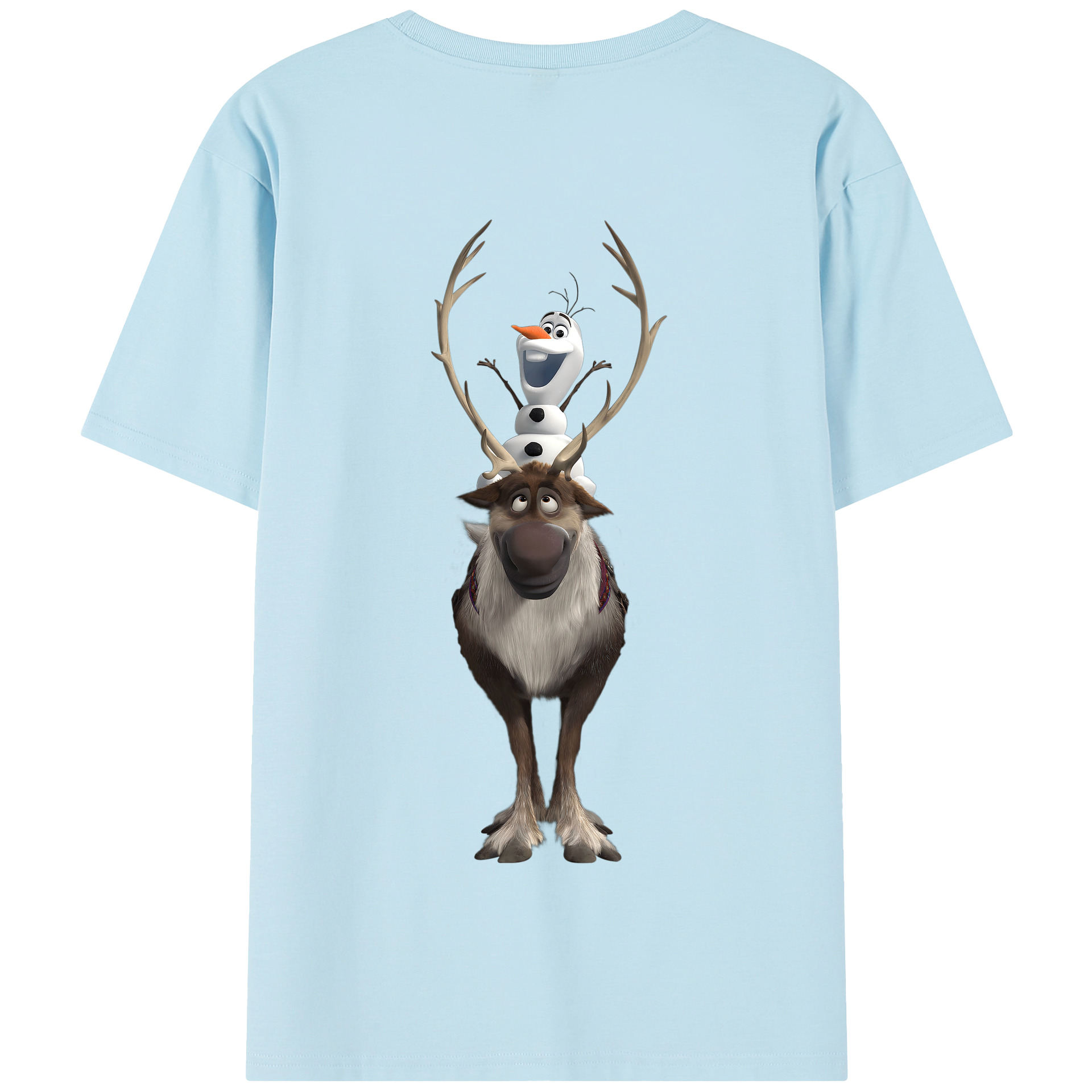 （画像用） アナと雪の女王 アンナ エルサ Frozen Anna Elsa 綿100％半袖Tシャツ（背面プリント）
